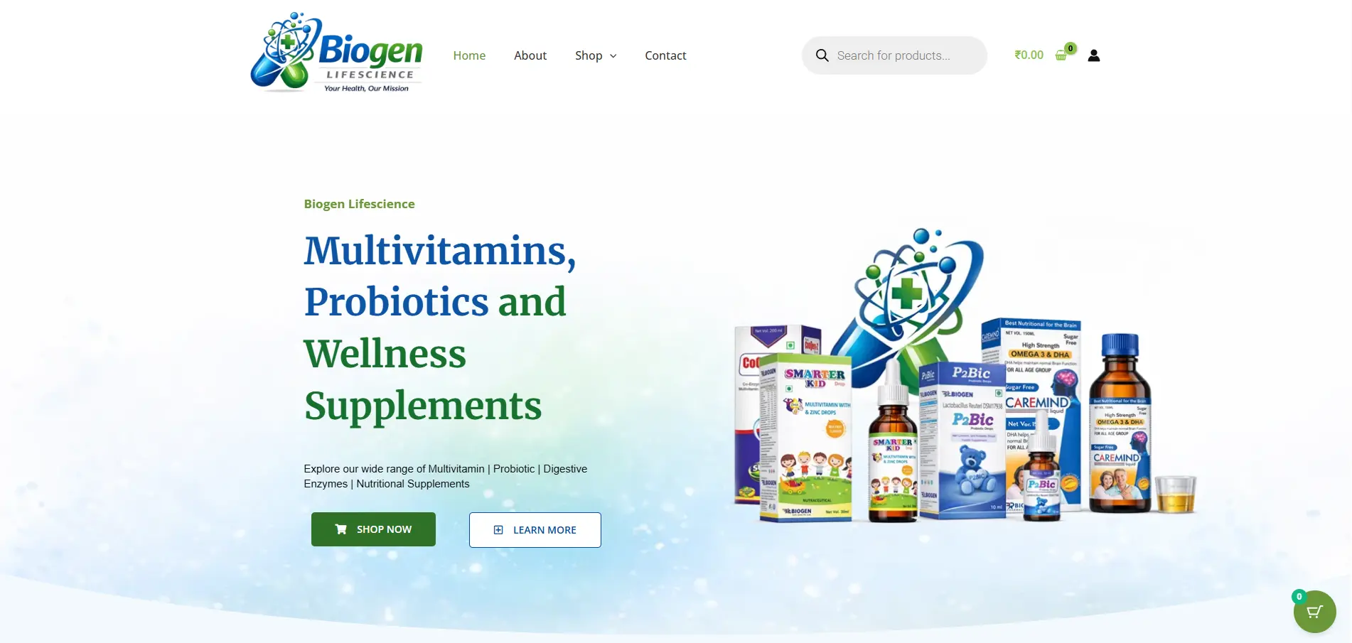Biogen Lifescience website screenshot
