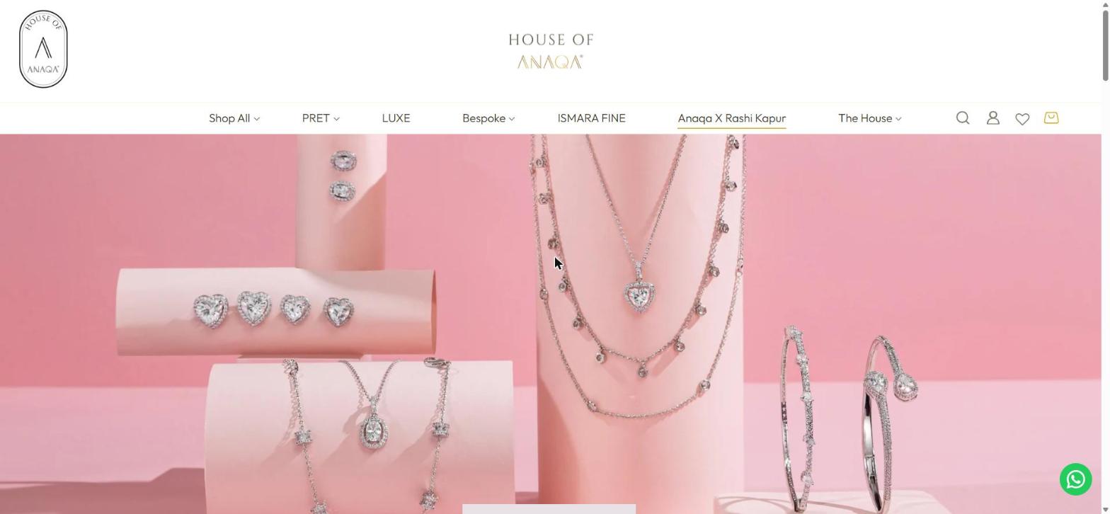 Anaqa Jewels website screenshot