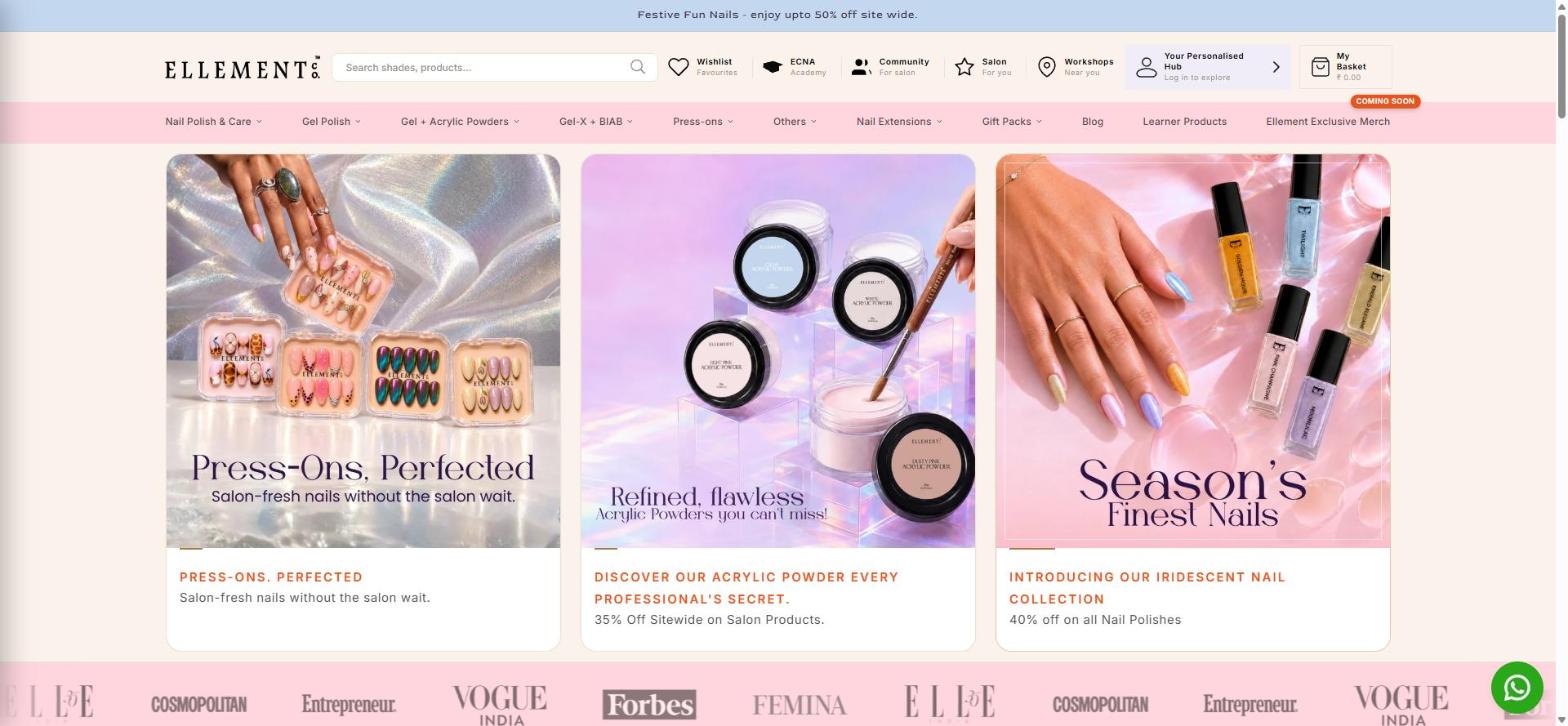 Ellement Co. website screenshot