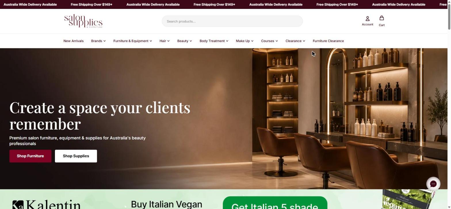 Salon Supplies & Furniture website screenshot