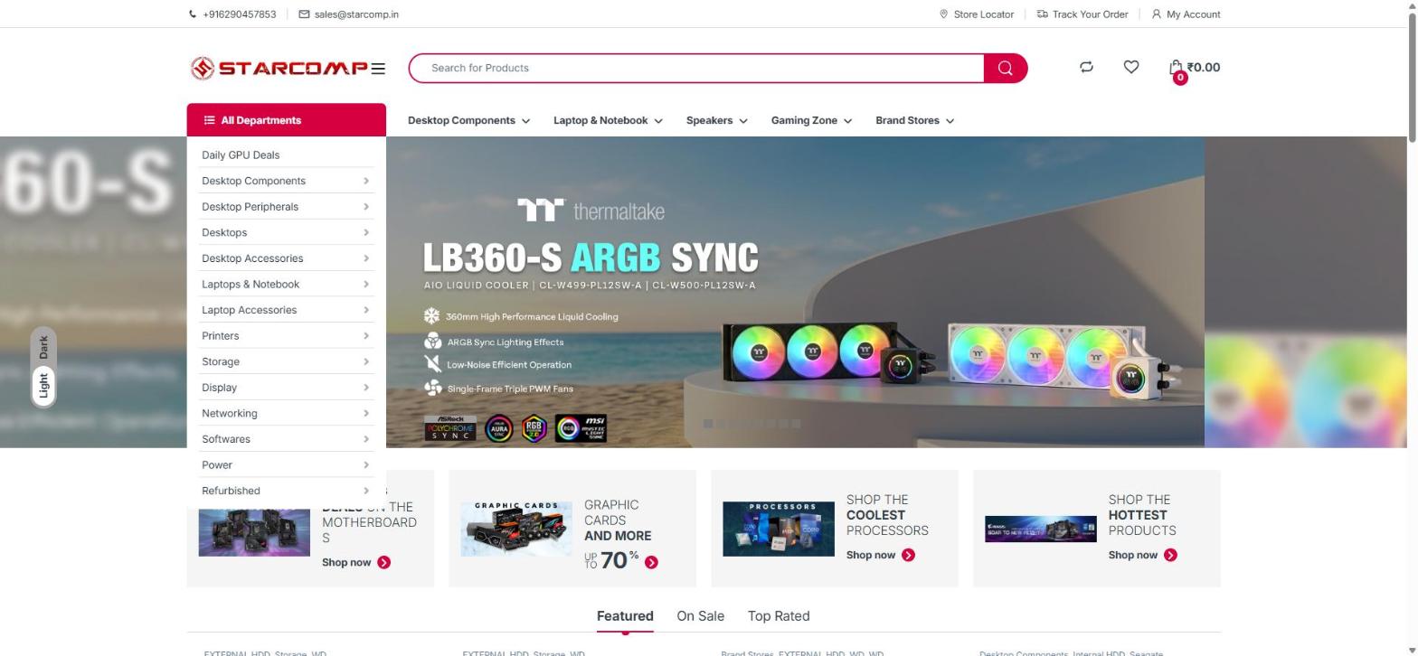 Starcomp website screenshot