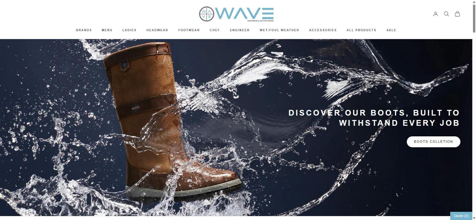 Wave Uniforms website screenshot